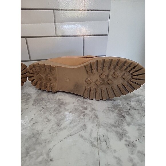 A New Day Womens Sz 11 Chunky Platform Loafers Slip On Shoes  Tan Preppy - Picture 6 of 7